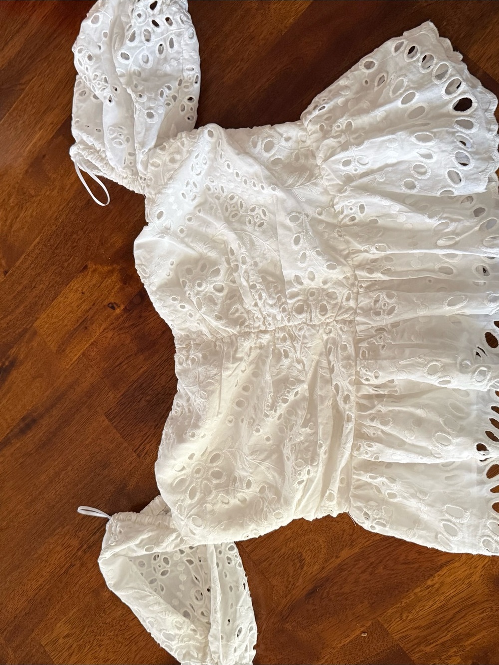 Express White Broderie Anglaise Off-Shoulder Top